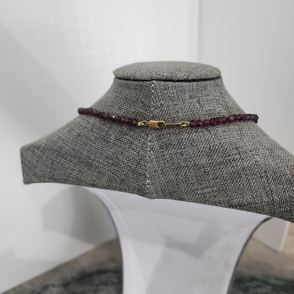 Vintage Gerard Yosca 16" Beaded Necklace Red Glass Teardrops & Turquoise Accent - Picture 7 of 9